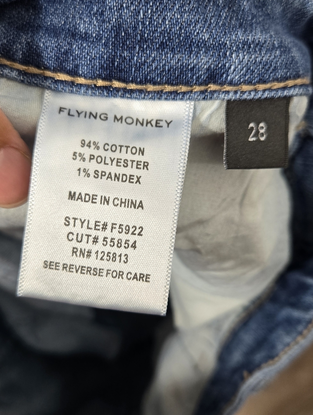 Flying Monkey High Waisted Wide Leg Jeans Sz 28 - Picture 5 of 10